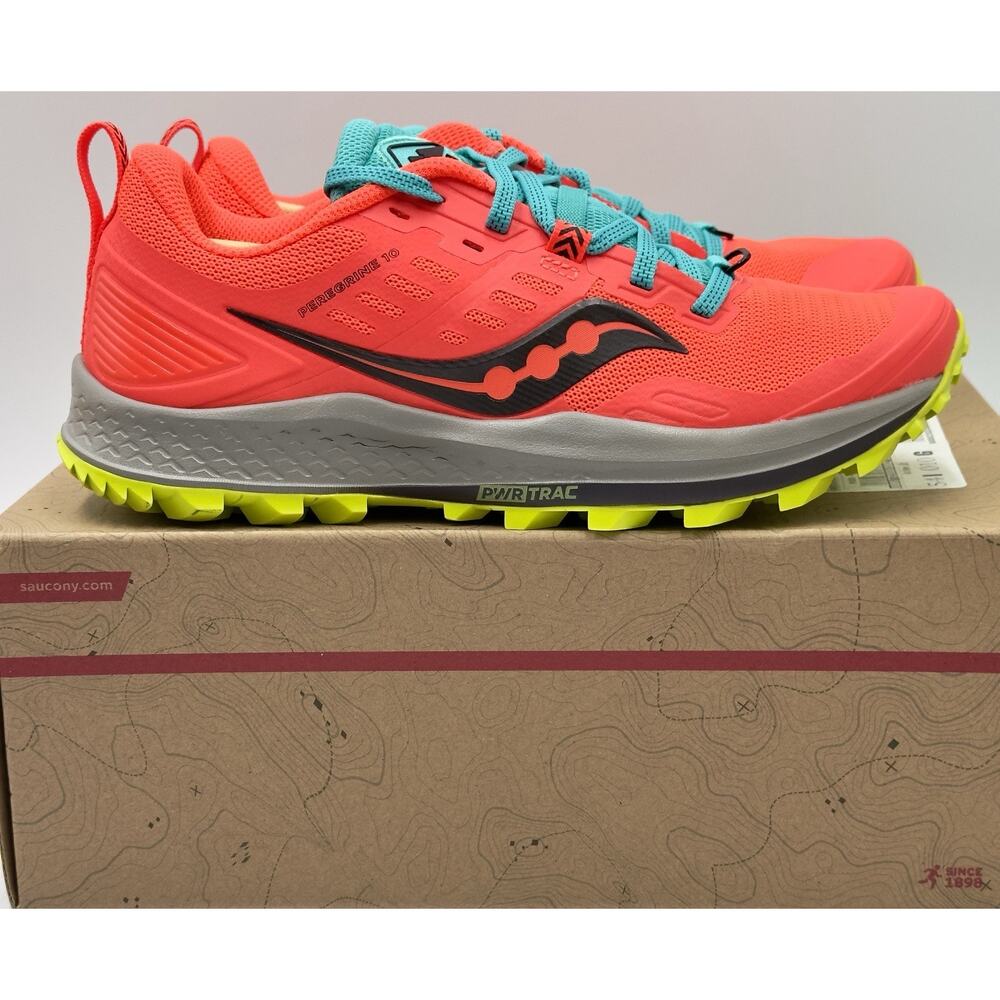 Saucony Peregrine 10 Vizired Rouge Citron Women’s Sneakers Size 7 NIB